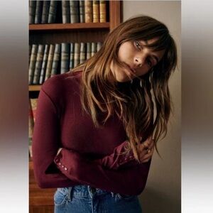 Sezane Felix Jumper in Burgundy